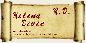 Milena Divić vizit kartica